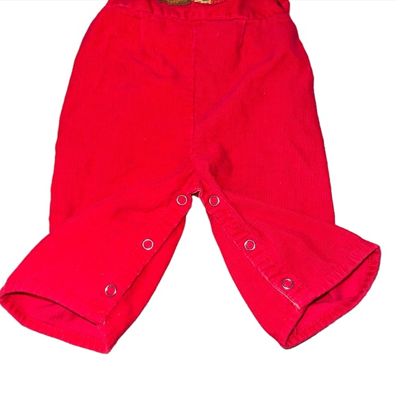 Vintage Overalls Corduroy JC Penney Toddletime Red 6 Months Japan Bear Blocks - Picture 8 of 13